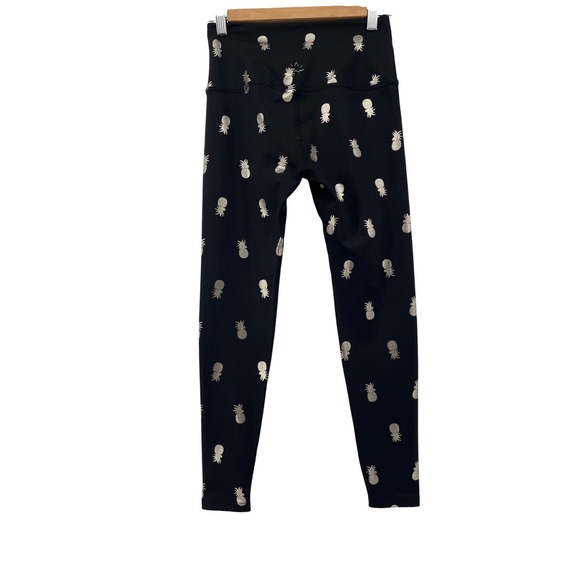 Beyond‎ Yoga Black Gold Pineapple Print Leggings High Waisted Size S - Picture 3 of 9